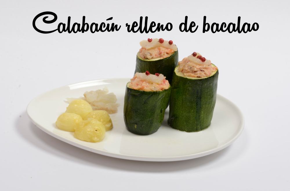 Calabacín relleno de bacalao