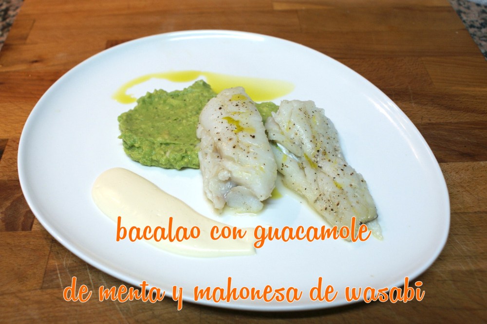 Receta de pescado blanco con guacamole de menta y mahonesa de wasabi