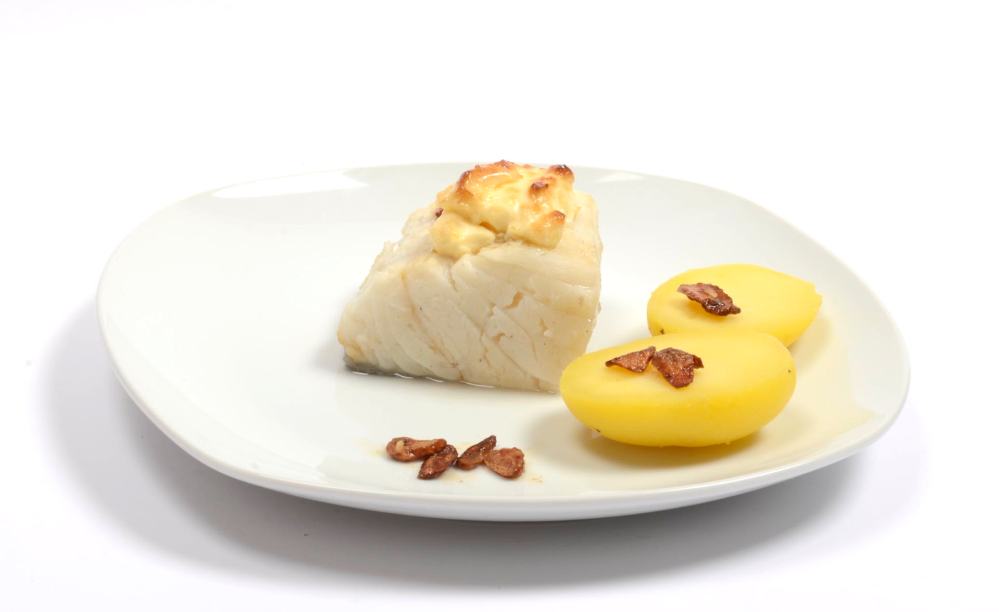 Bacalao con muselina de allioli