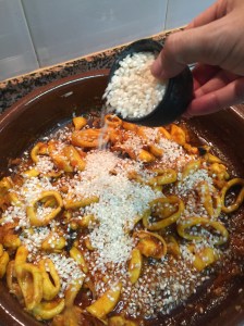 Arroz cazuela japines calamar